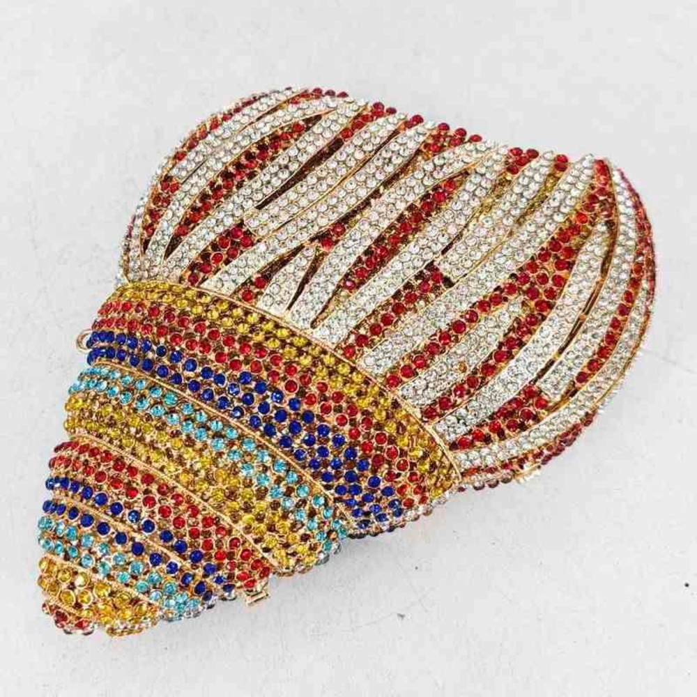 Seashell Shaped Luxury Crystal Clutch Purse